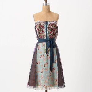 Byron Lars Wilderflora Patchwork Midi Dress